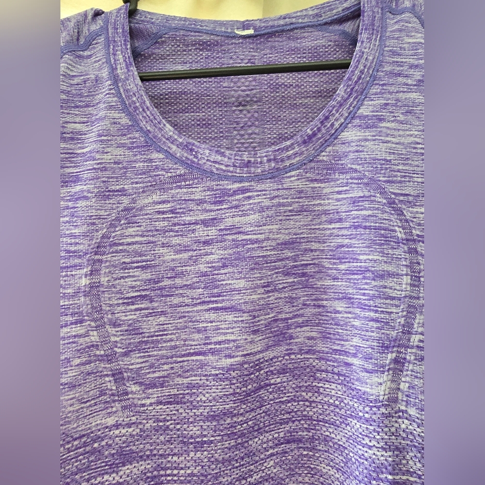 Purple and White Knit Top